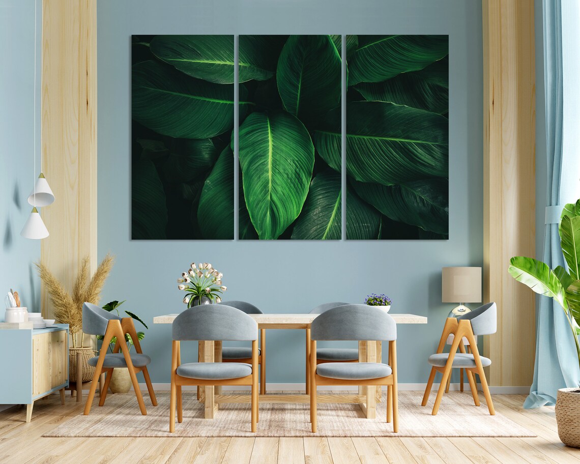 Giant Tropical Green Leaves Bold Botanical Close Up Nature Poster - Image 3