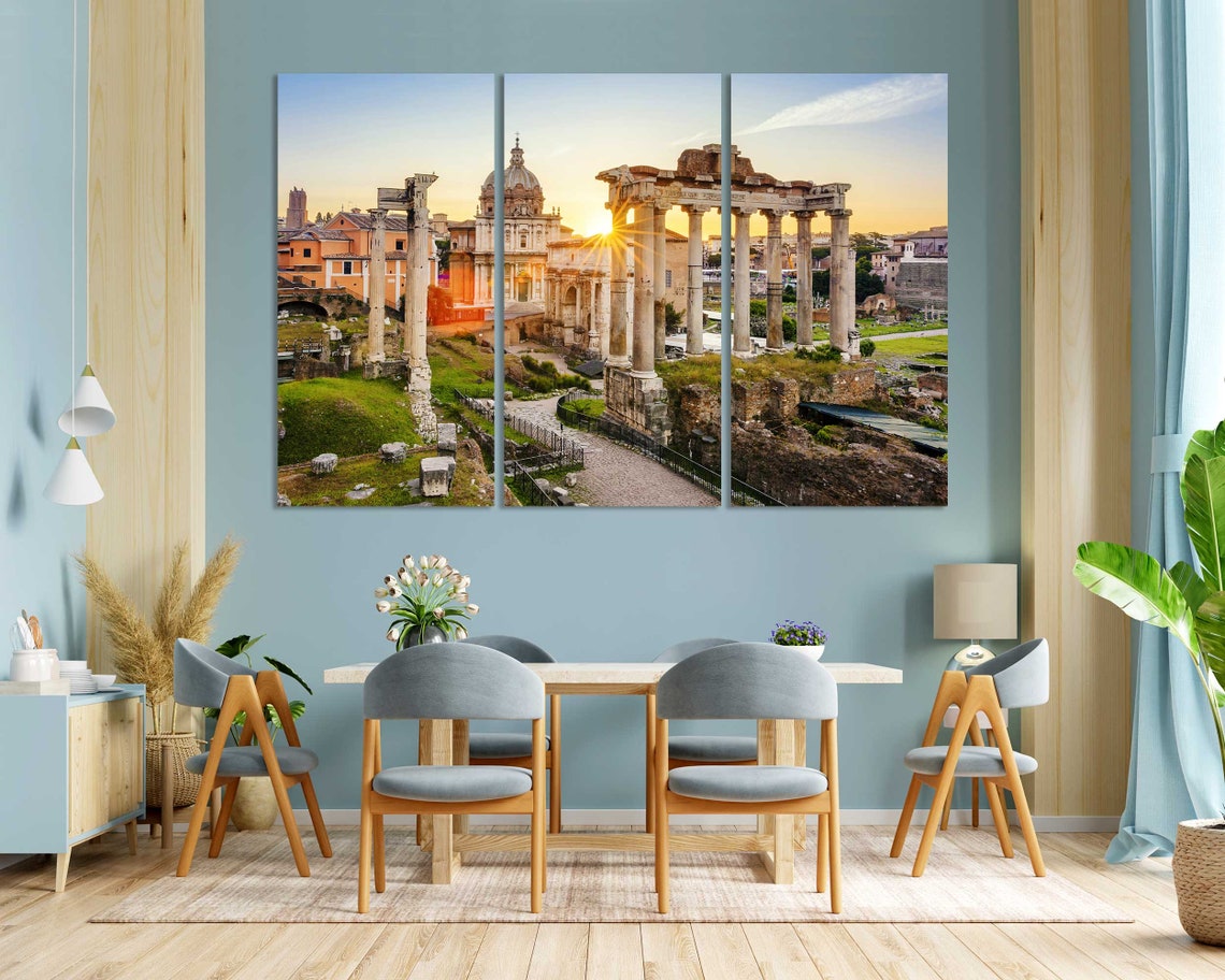 Rome Roman Forum Ancient Ruins Columns Sunset Italy Travel Poster - Image 3