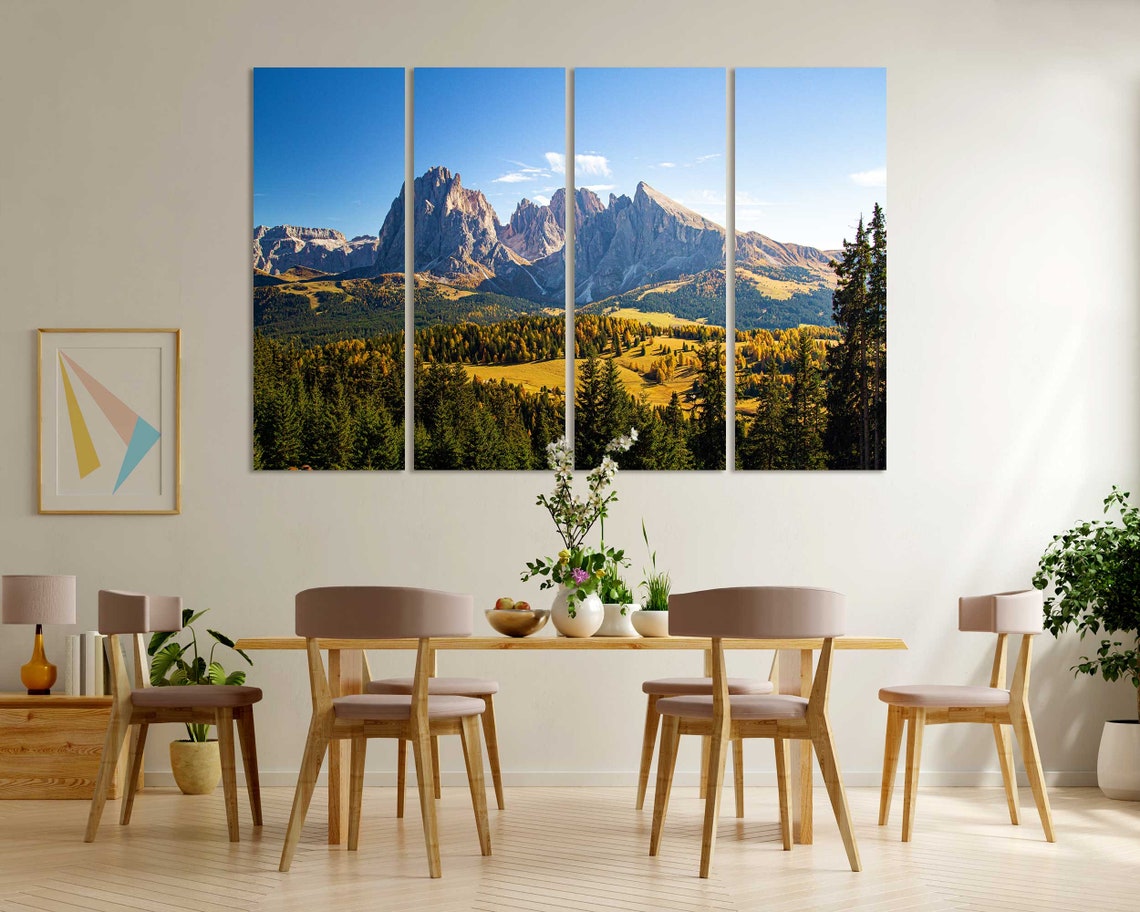 Dolomite Alps Italy Jagged Peaks Autumn Valley Mountain View Poster - Image 6