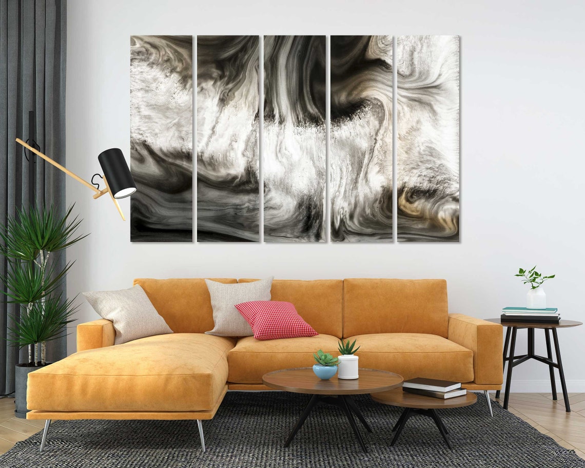 Black And White Marble Swirl Abstract Monochrome Fluid Art Poster - Image 5