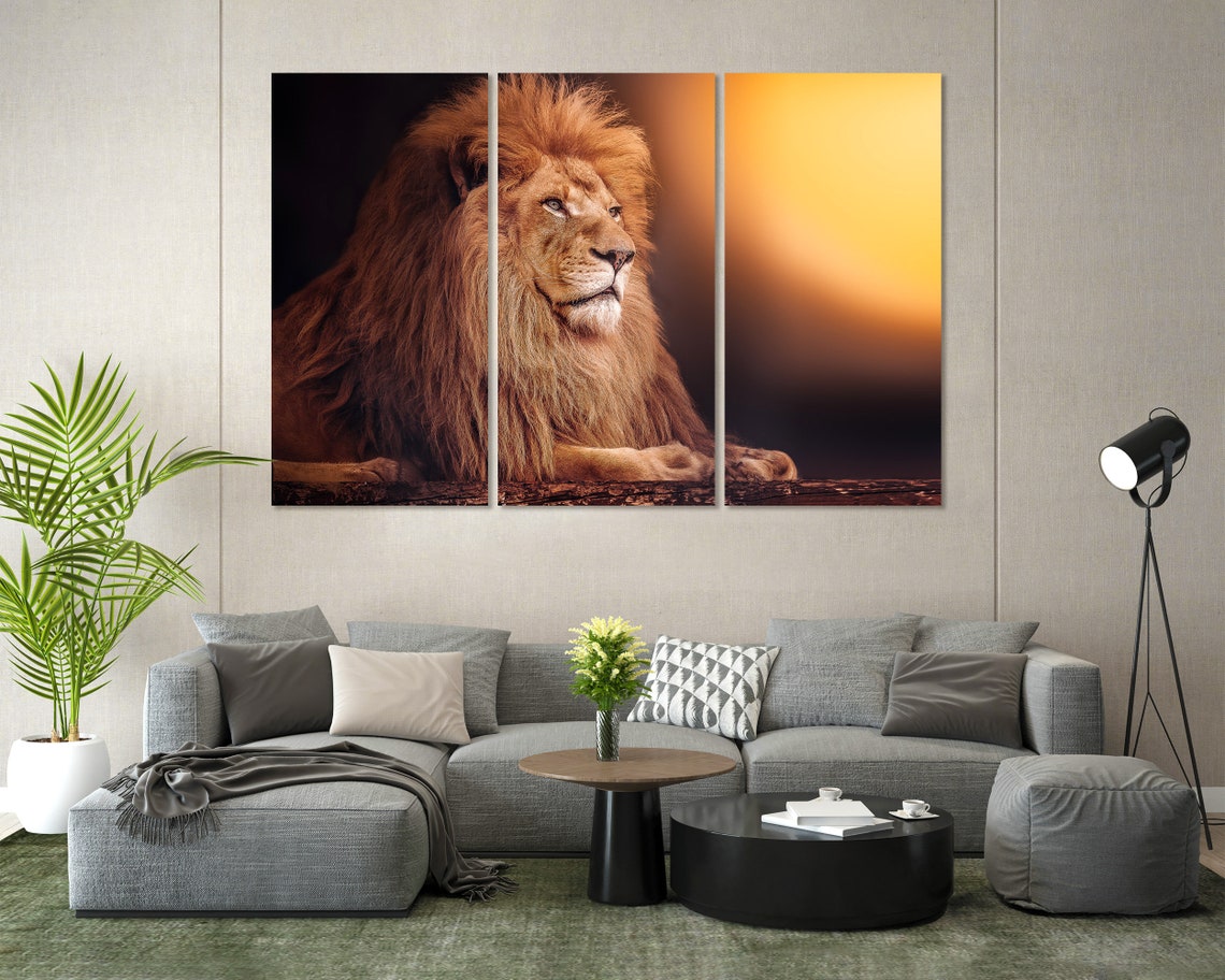 Lion Resting At Sunset Golden Light King Of Beasts Safari Art Poster - Image 6
