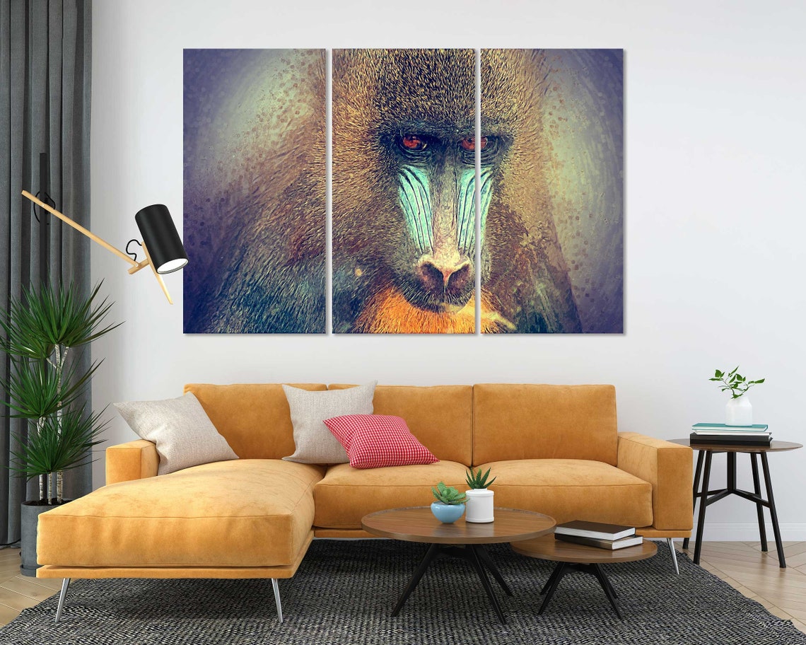 Mandrill Portrait Close Up Wild Primate Colorful Face Wildlife Poster - Image 5