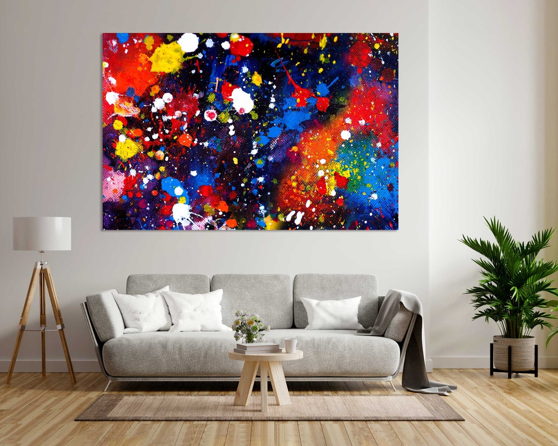 Colorful Paint Splatter Abstract Modern Multicolor Gallery Print