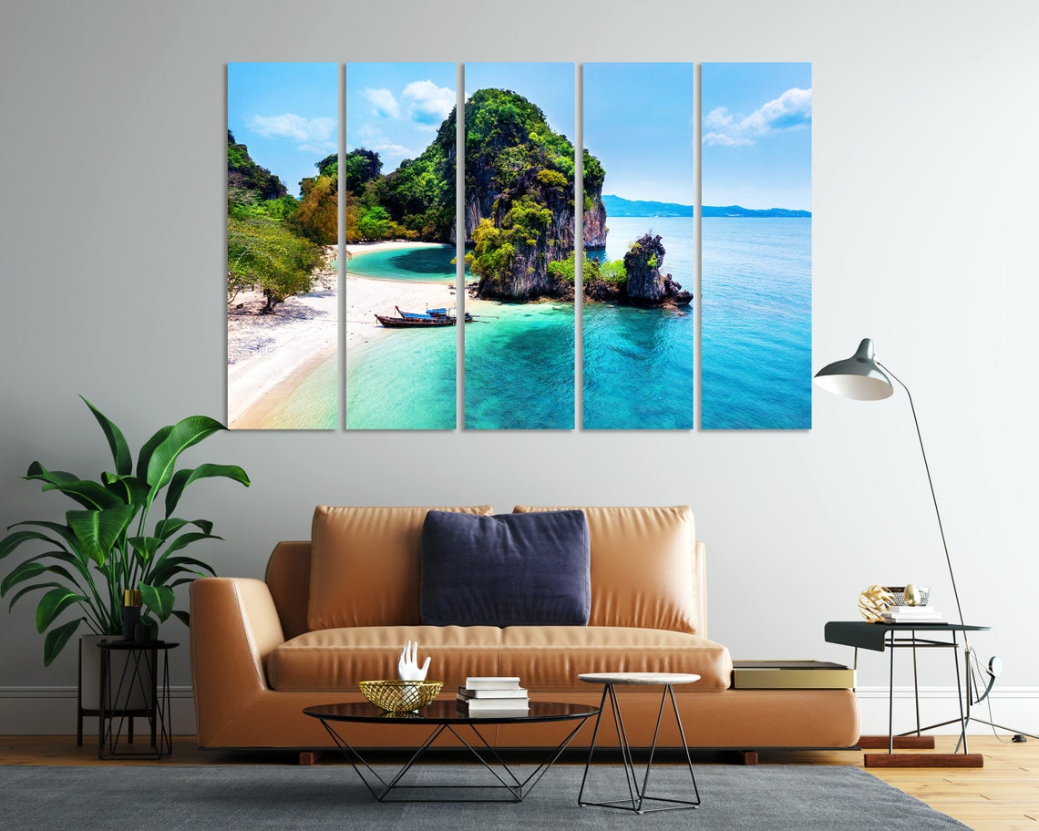 Thailand Koh Hong Island Limestone Cliffs Turquoise Beach View Poster - Image 7