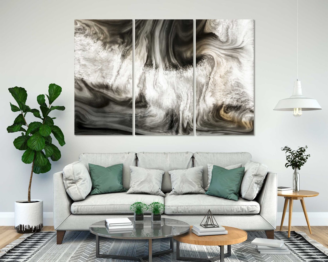 Black And White Marble Swirl Abstract Monochrome Fluid Art Poster - Image 7