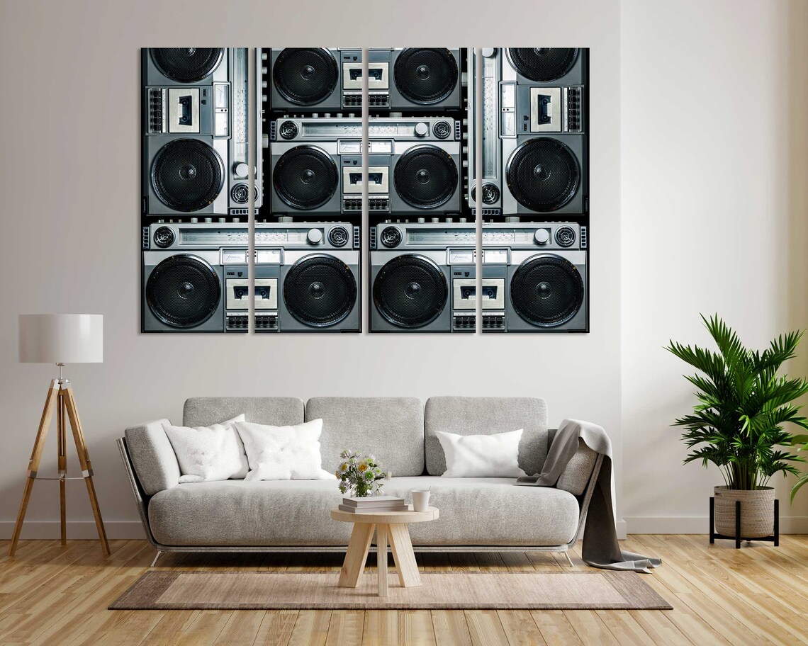 Vintage Boombox Collage Retro Hip Hop Music Room Wall Decor Poster - Image 8