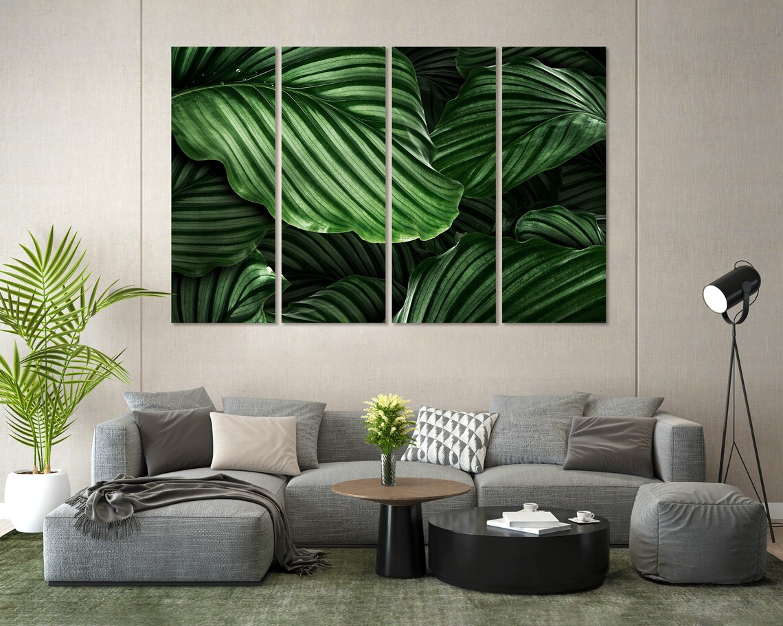 Calathea Striped Green Leaves Close Up Elegant Botanical Art Poster - Image 8