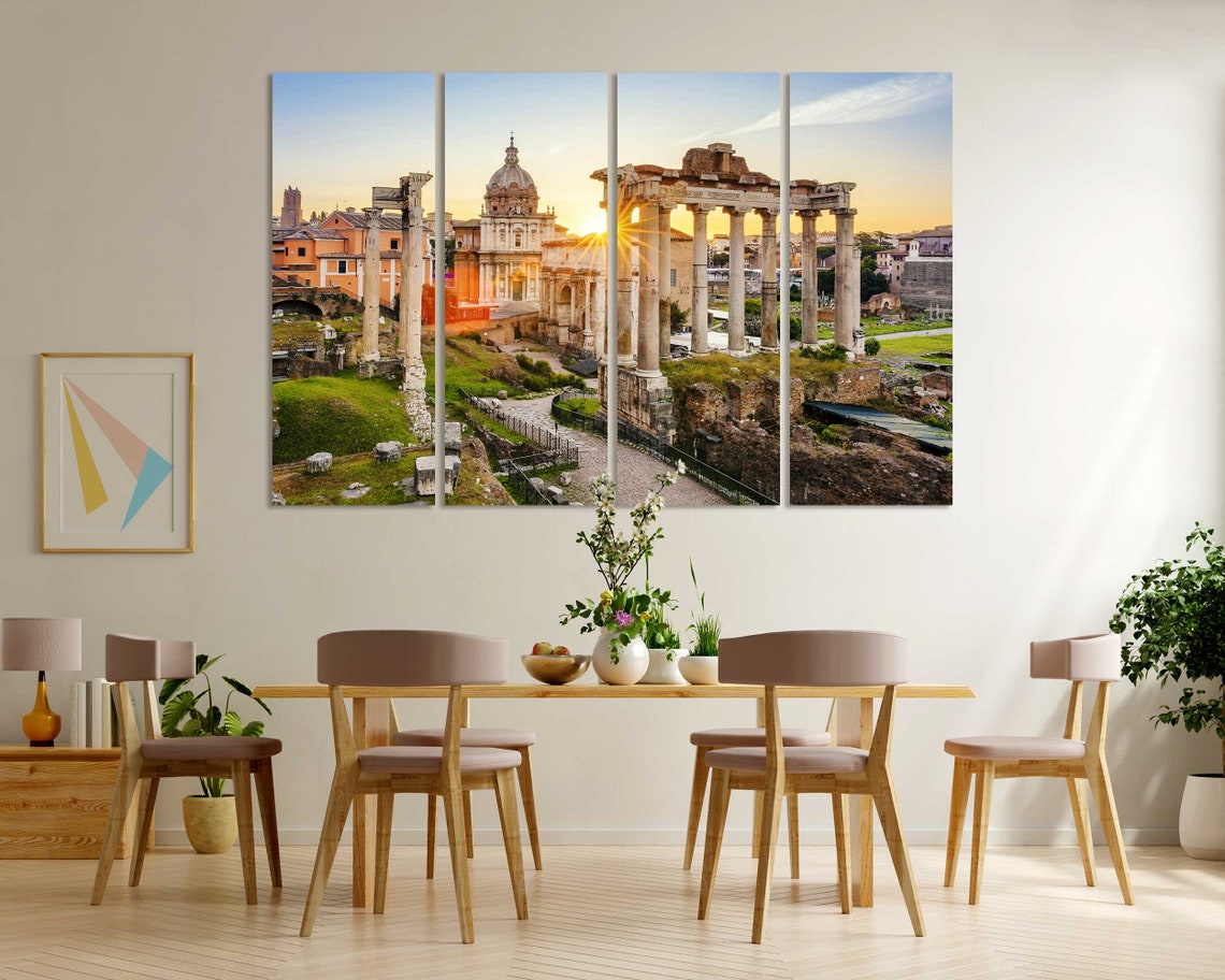 Rome Roman Forum Ancient Ruins Columns Sunset Italy Travel Poster - Image 6
