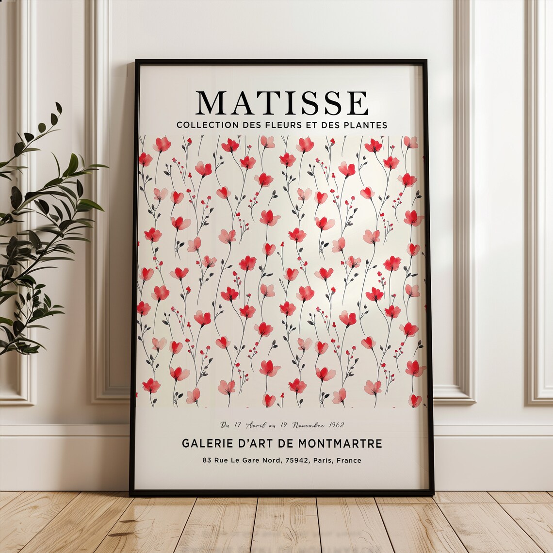 Matisse Red Poppies 1962 Montmartre Exhibition Gallery Poster