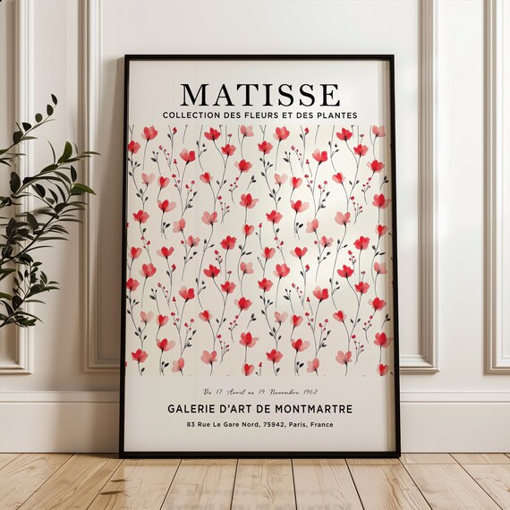 Matisse Red Poppies 1962 Montmartre Exhibition Gallery Poster
