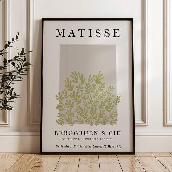 Henri Matisse Green Botanical Paper Cutout Exhibition Art Poster