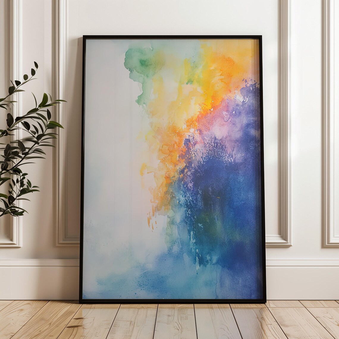 Pastel Watercolor Wash Rainbow Aura Abstract Color Blend Poster