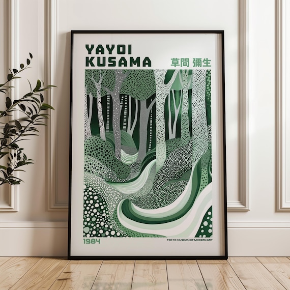 Yayoi Kusama Print Modern Art Exhibition Poster Livingroom Japandi Wall Maximalist