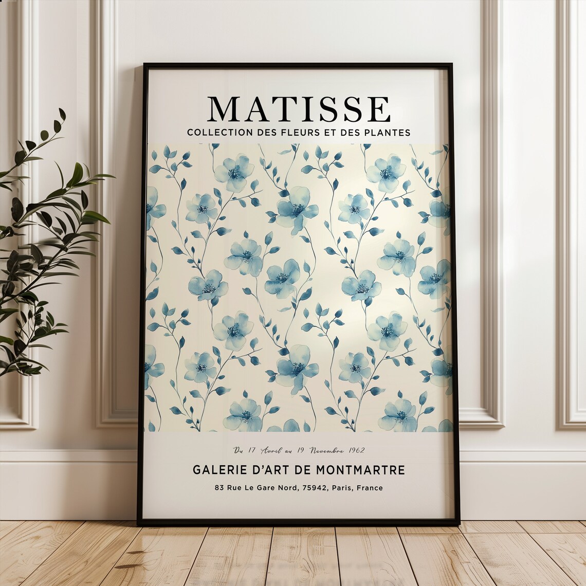 Matisse Sky Blue Blossoms 1962 Montmartre Exhibition Gallery Poster