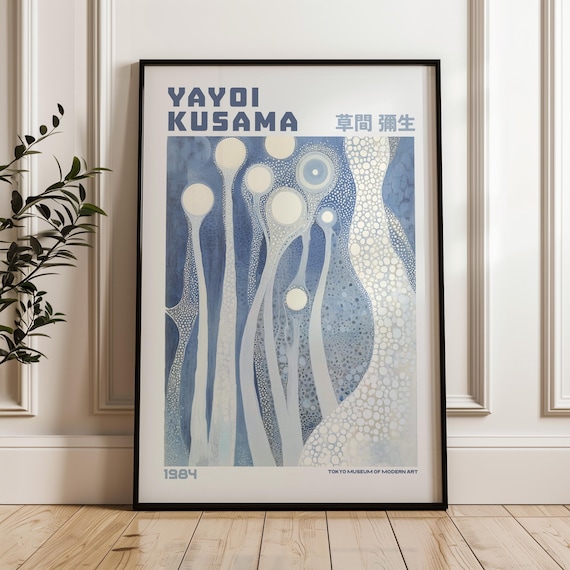 Yayoi Kusama Print Modern Art Exhibition Poster Wall Livingroom Japandi Maximalist