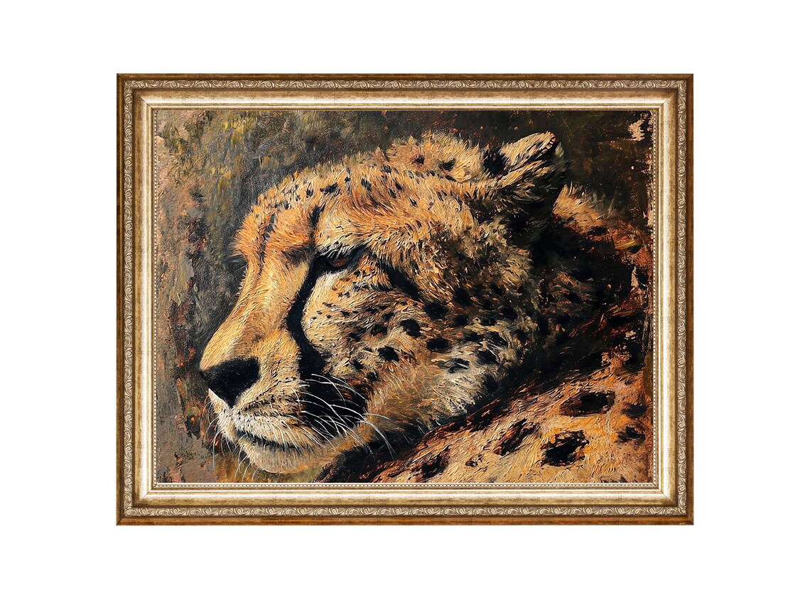 Leopard Art Wildlife Animal Vintage Print