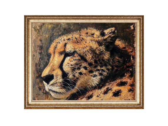 Leopard Art Wildlife Animal Vintage Print