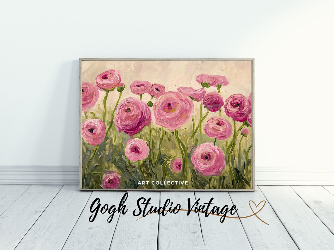 Ranunculus Flowers, Vintage Botanical Wall Art Print - Image 3