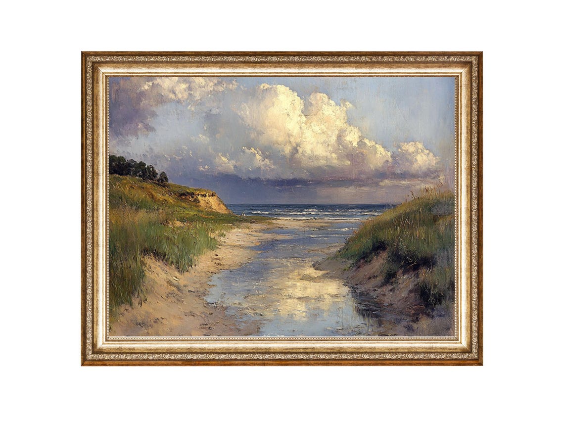 Coastal Landscape Seascape Painting Nature Art Oil Painting Cottage Core Art Best Gifts Vintage Painting Art Prints