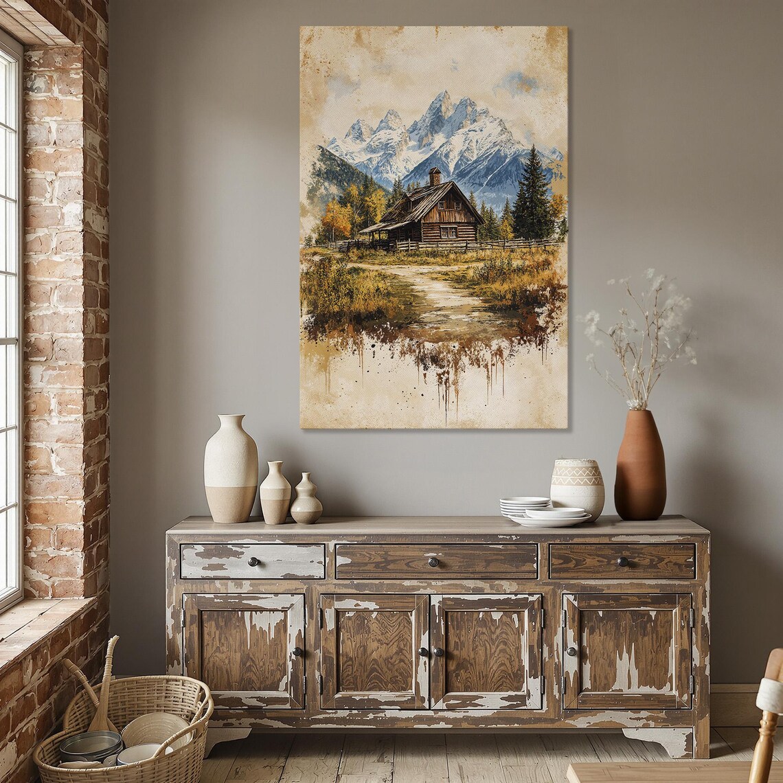 Rustic Mountain Landscape Great Gift For Dad Art Print