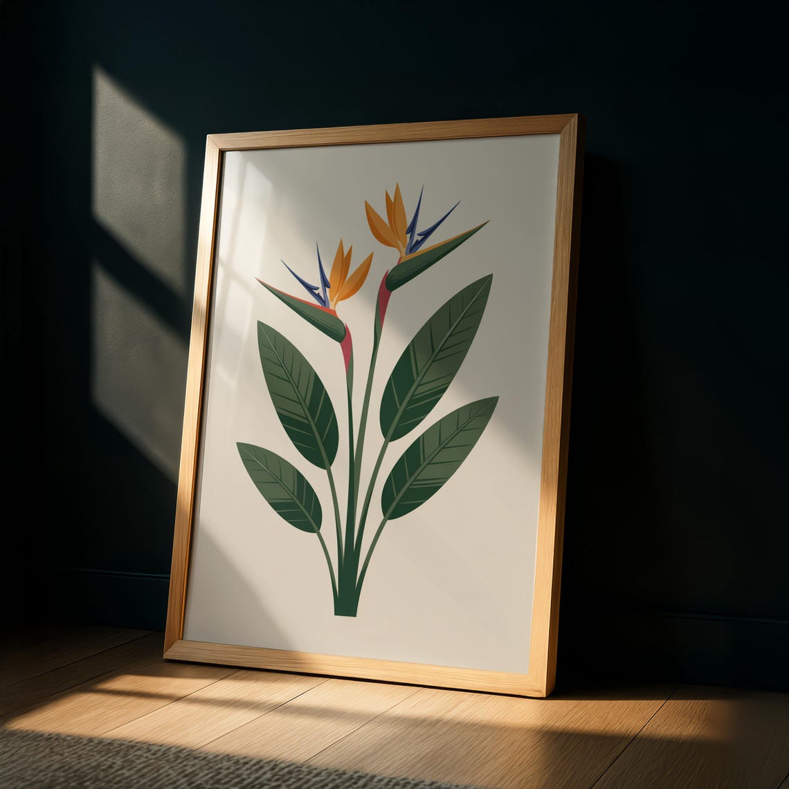 Bird Of Paradise Print Minimalist Tropical Wall Art