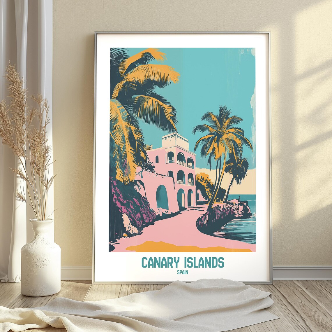 Canary Islands Spain Tropical Escape Series Retro Art Print