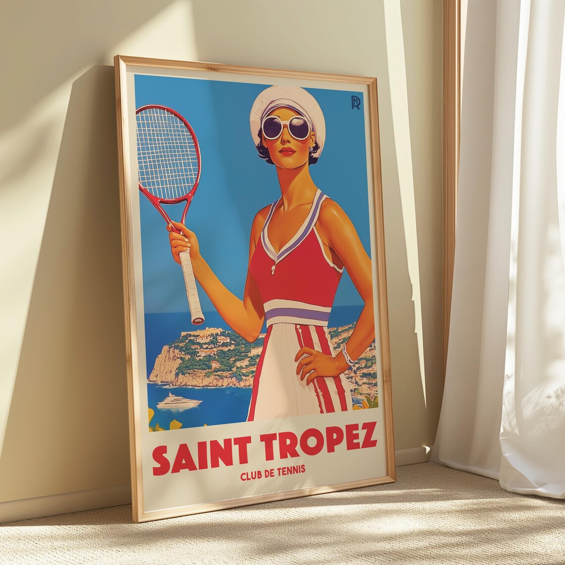 Saint Tropez Tennis Club Vintage Poster French Riviera Retro Sports Art - Image 4