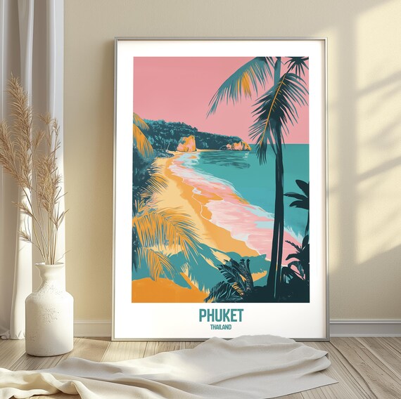 Phuket Thailand Travel Poster Tropical Paradise Art Print