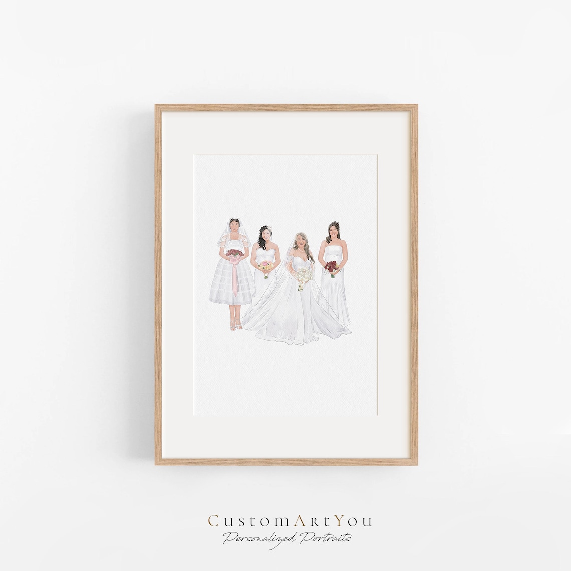 Generational Wedding Portrait, Custom Watercolor Gift - Image 3