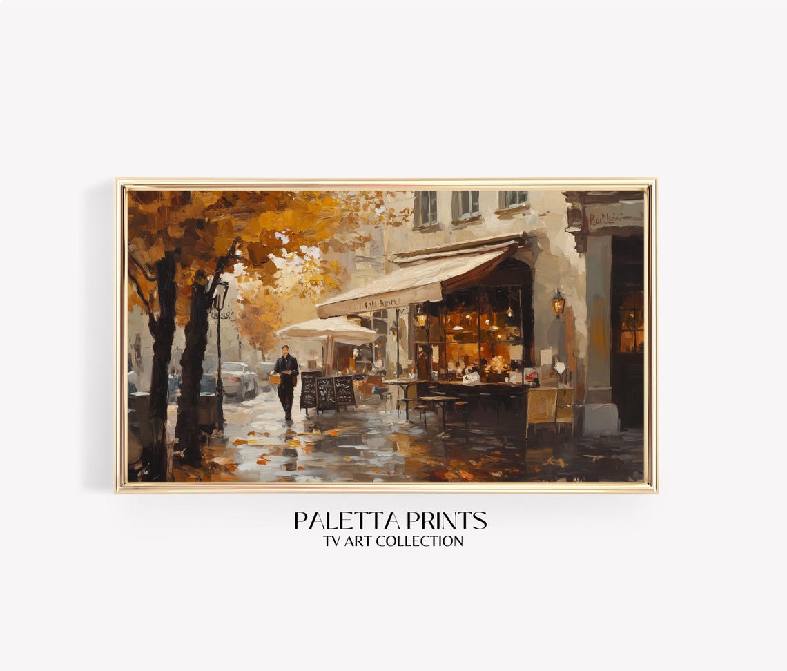 Frame Tv Rustic Cafe Art Art For Frame Tvs Warm Cozy Moody Seasonal Tv Art Scenic Vintage Tv Art Paletta Prints