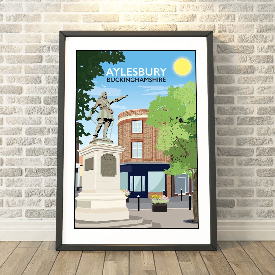 Aylesbury Buckinghamshire Market Square Vintage Travel Poster