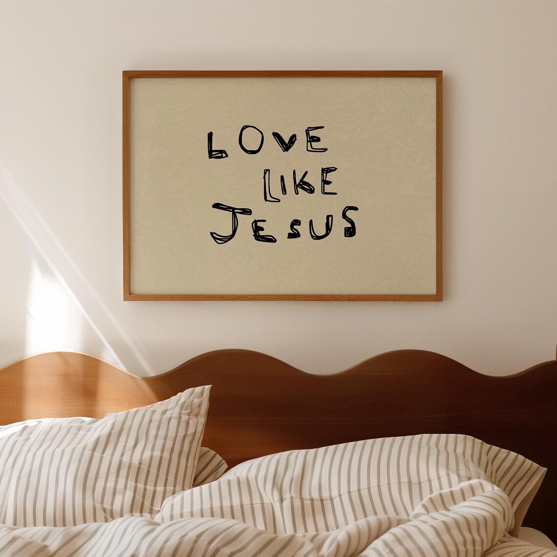 Love Like Jesus Neutral Christian Typography Art Print