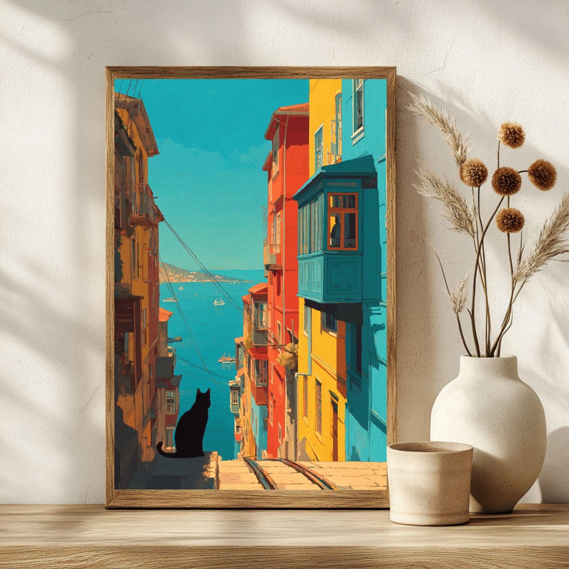Colorful Chile Hillside Art Print Vibrant Landscape Poster Home Decor Wall Nature Lover Gift Modern Scene - Image 2