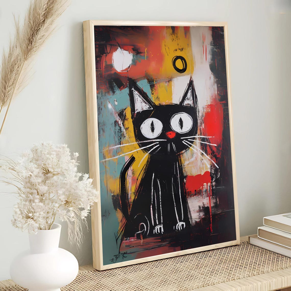 Basquiat Cat Poster Art Print Wall Decor Funny Gift Home Famous - Image 3