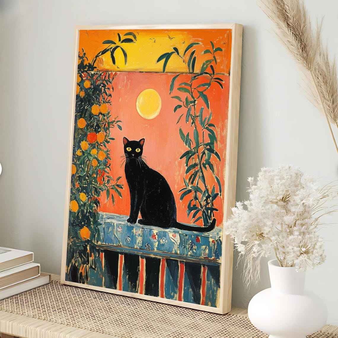 Henri Matisse Cat Print Open Window Poster Black Art Floral Funny Gift Home Decor - Image 3