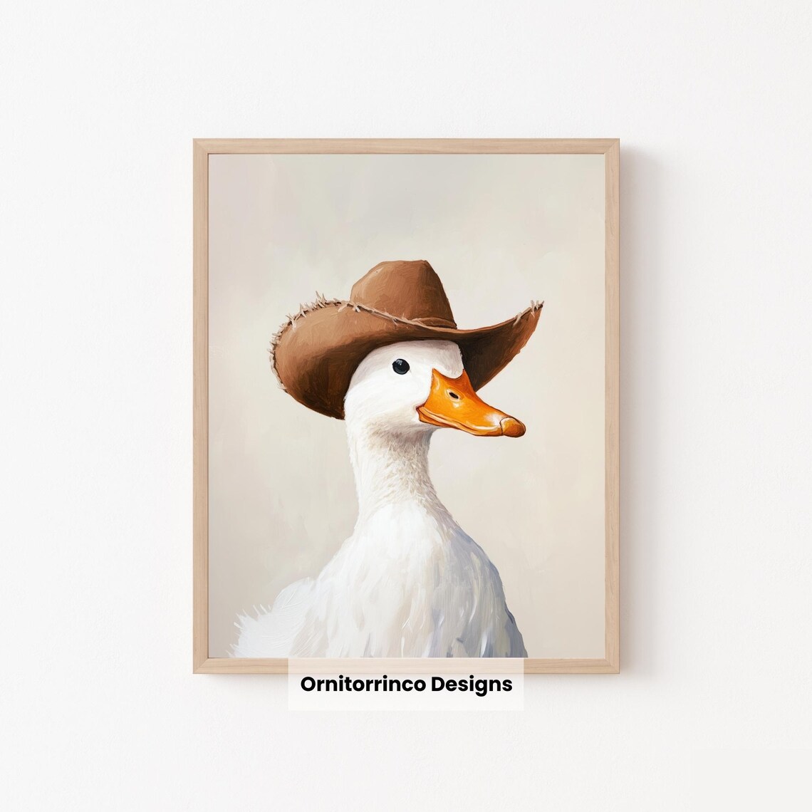 Duck Wearing Cowboy Hat, Western Home Decor - Image 2