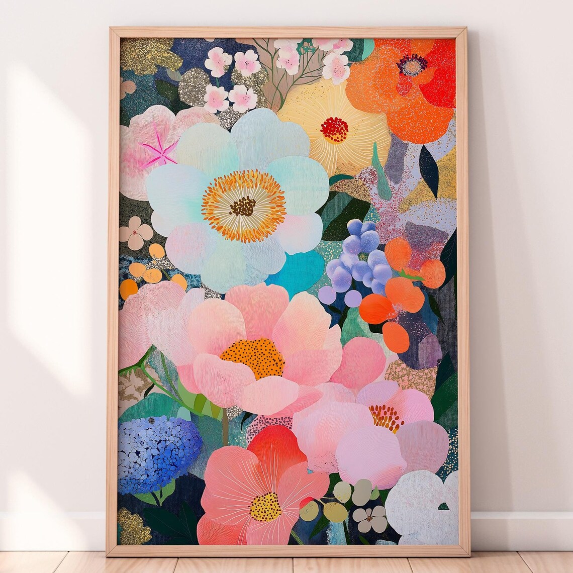 Dreamy Floral Art, Modern Flower Illustration
