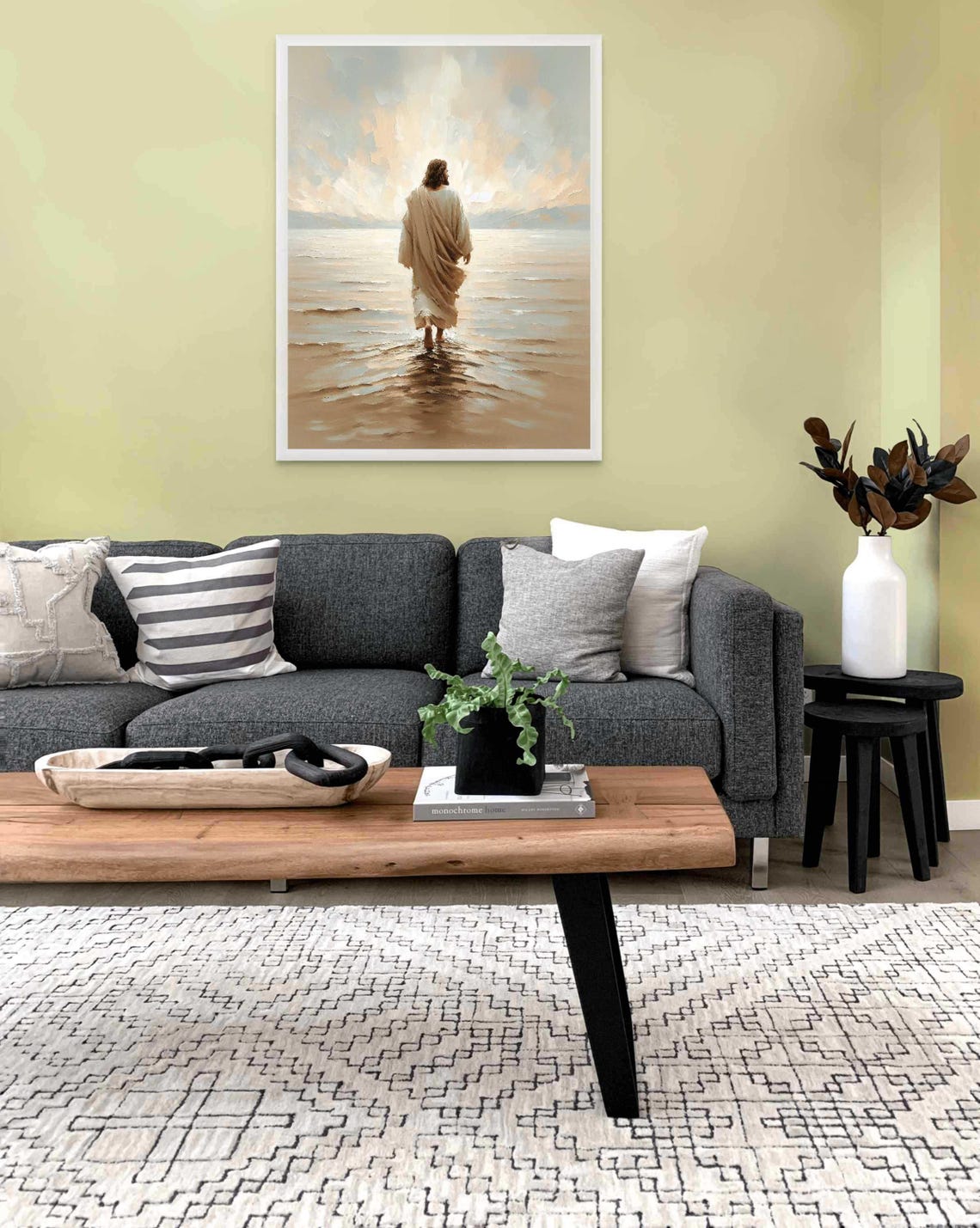 Jesus Walks On Water Christian Painting, Bible Art - Image 2