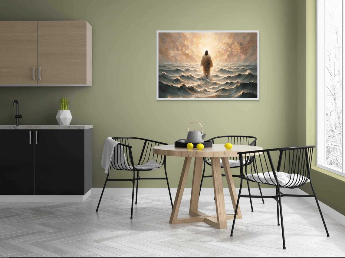 Walking On Water Jesus Christ Wall Art Print - Image 3