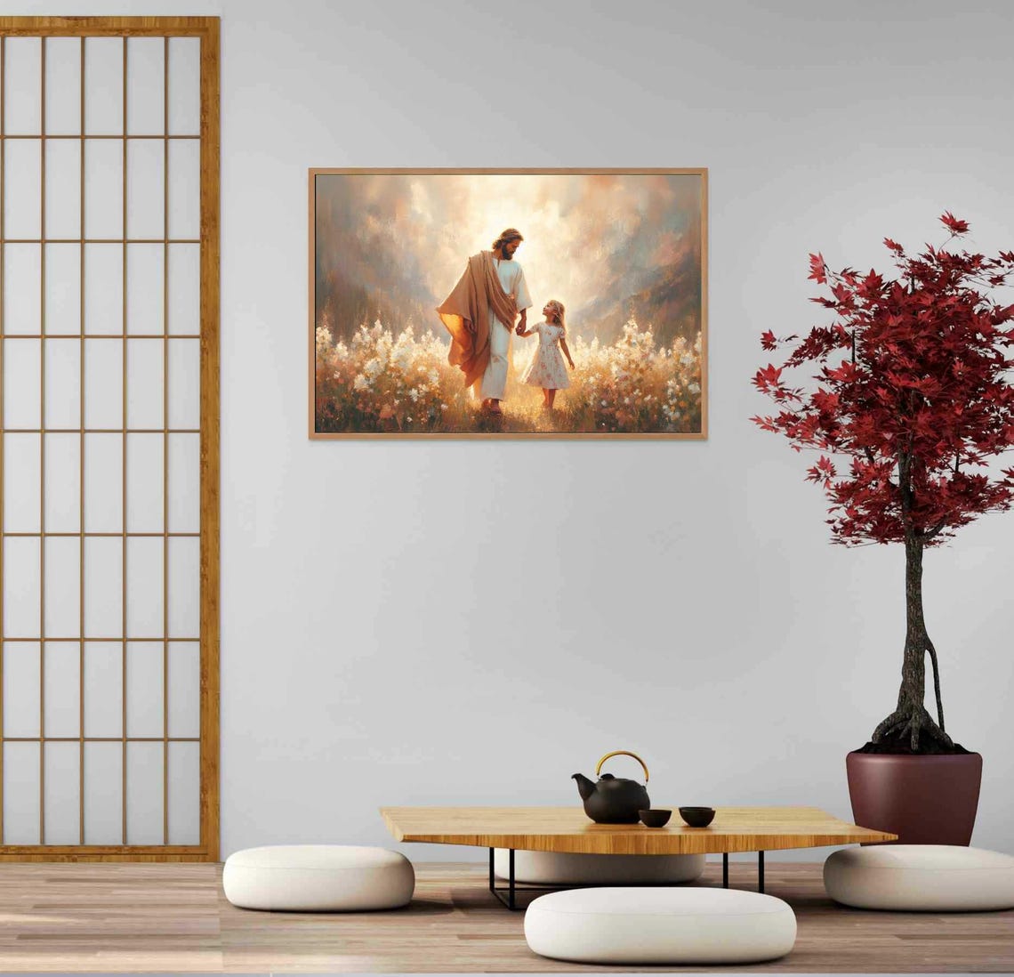 Walk With Him Christian Jesus With Girl Art - Image 5