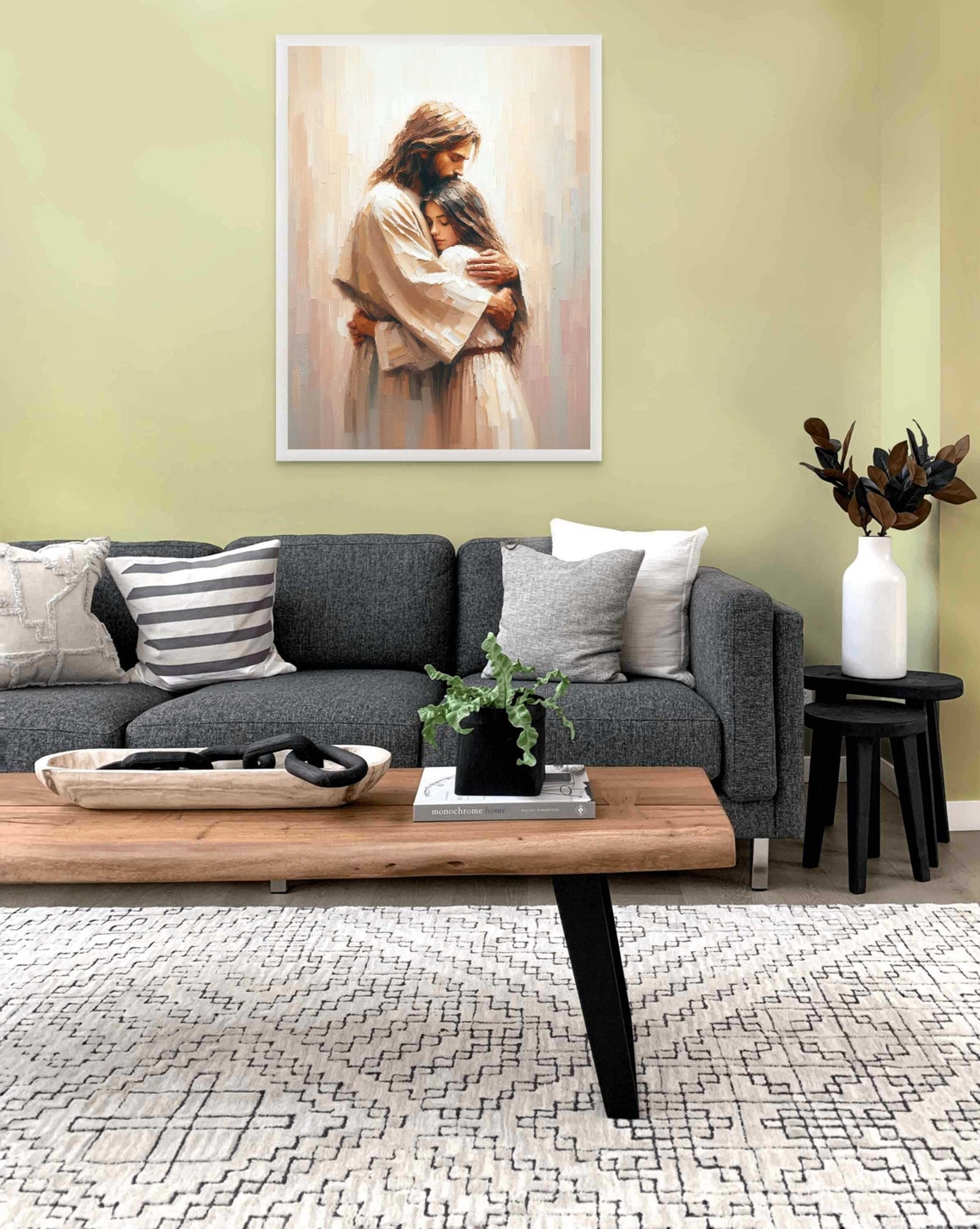 Jesus Hugging Woman Christian Art, Bible Verse - Image 2