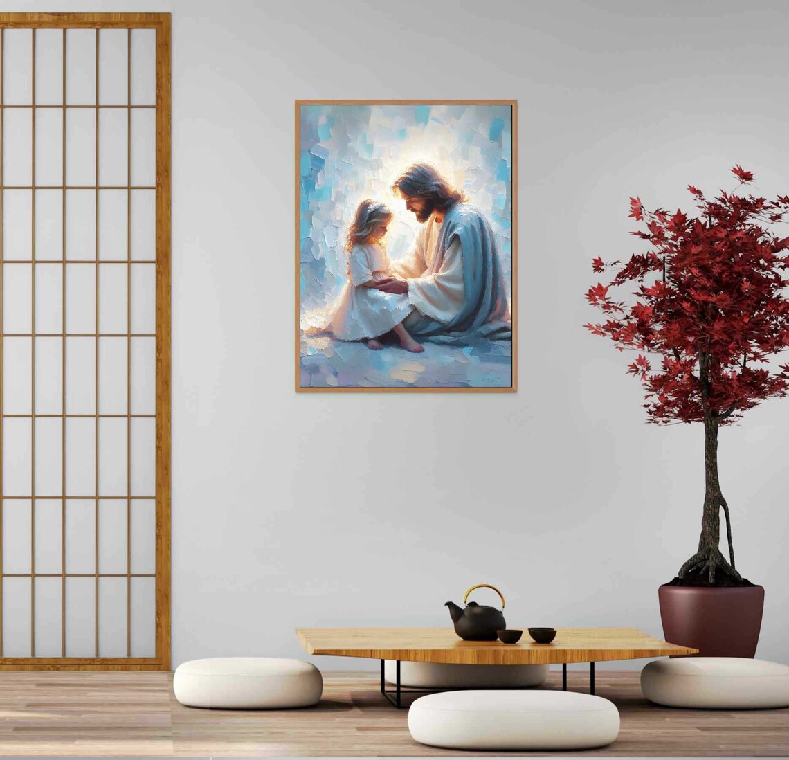 Jesus and Little Girl, Christian Religious Art - Image 5