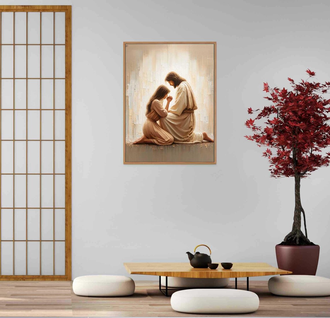 Pray To Him Christian Painting, Jesus And Woman - Image 5