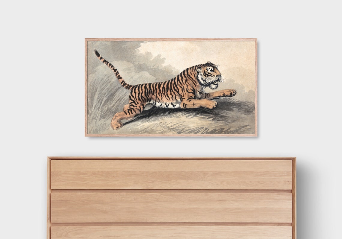 Vintage Tiger Art Print, Boho Animal Decor - Image 3