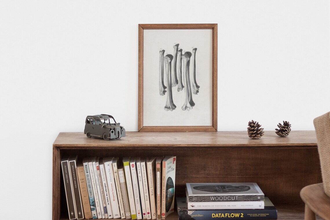 Macabre Vintage Halloween Skeleton Art Print - Image 2