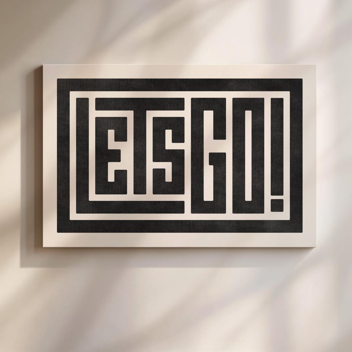 Lets Go Bold Maze Lettering Typographic Motivational Art Poster