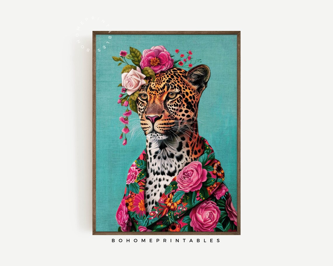 Leopard Animal Print Maximalist Wall Art Print
