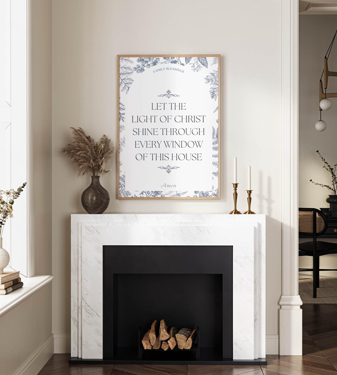 Family Blessing Let The Light Of Christ Shine Through This House Poster - Image 2