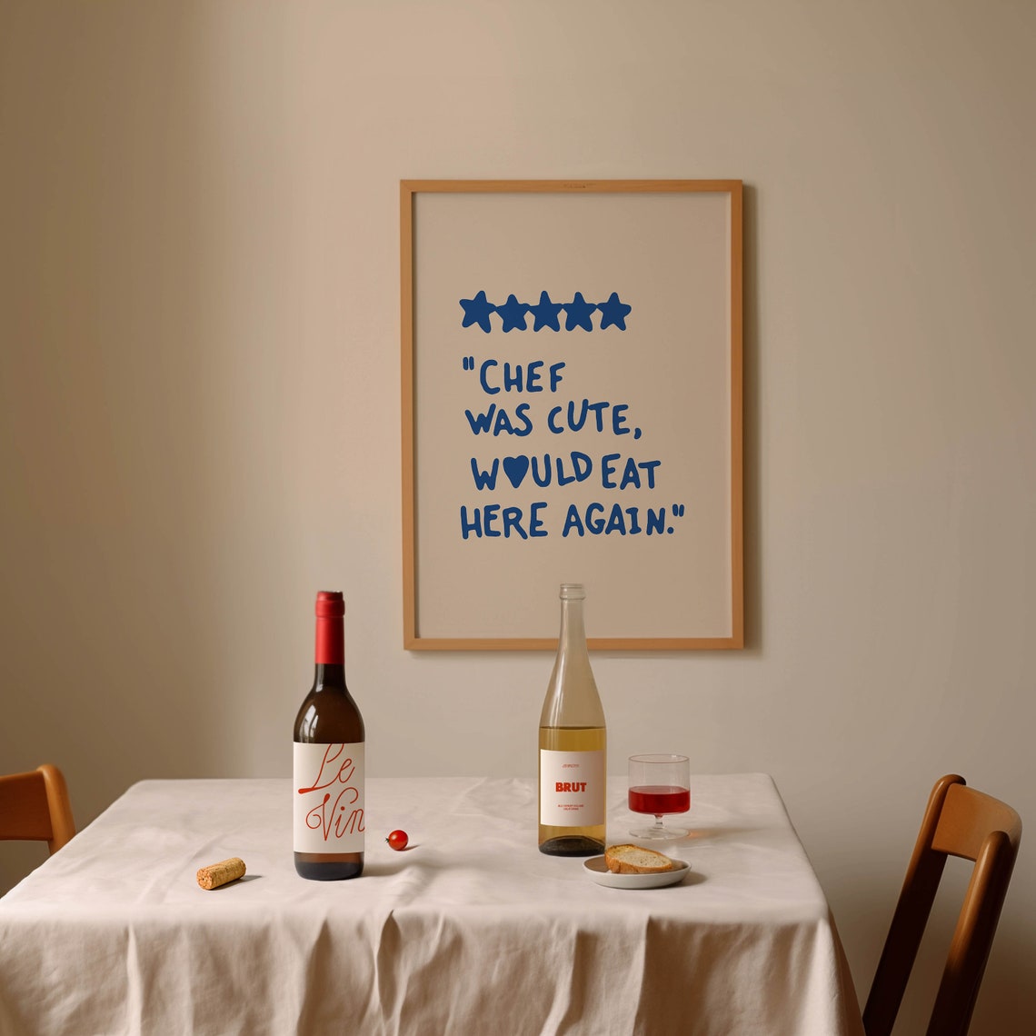 Five Star Chef Was Cute Would Eat Here Again Funny Review Poster - Image 2