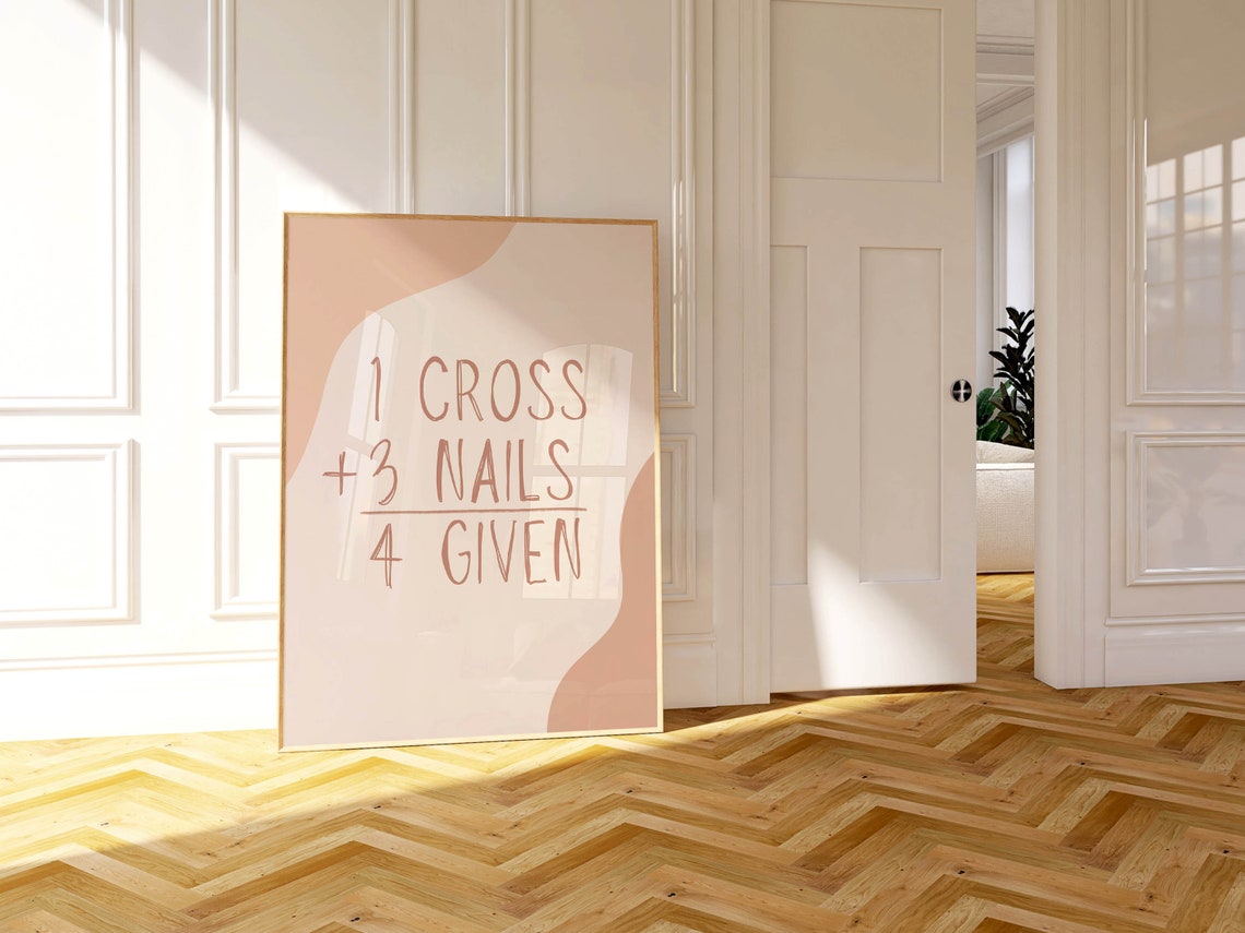 One Cross Plus Three Nails Four Given Christian Faith Poster - Image 2
